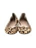 J.Crew 100% Leather Animal Print Gold Flats Size 8 1/2 - photo 2