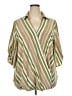 BLOOMCHIC Stripes Green 3/4 Sleeve Blouse Size 18 - 20 - photo 1
