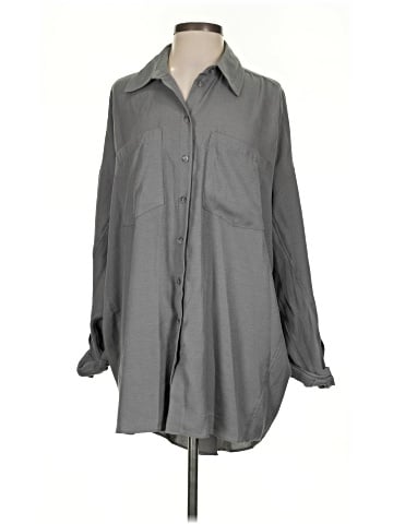 Topshop Long Sleeve Button-Down Shirt (view 1)