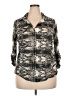David Cline Animal Print Gray 3/4 Sleeve Blouse Size XXL - photo 1