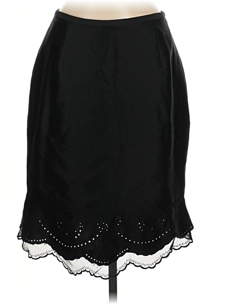 Pre-owned Kay Unger Silk Skirt In Black
