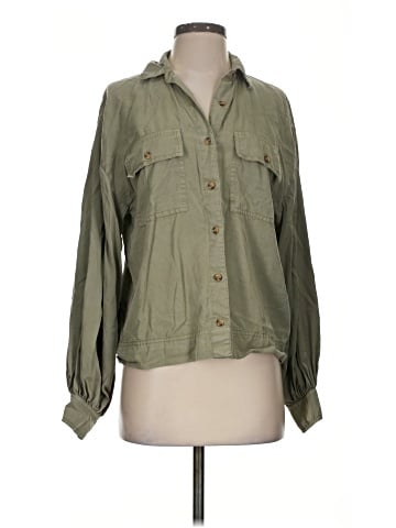 Topshop Long Sleeve Button-Down Shirt (view 1)