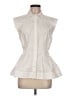 Zara Ivory Sleeveless Button-Down Shirt Size M - photo 1