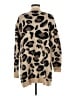 Aqua Animal Print Tan Cardigan Size M - photo 2