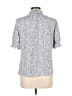 Adrianna Papell Polka Dots Silver Short Sleeve Blouse Size L - photo 1