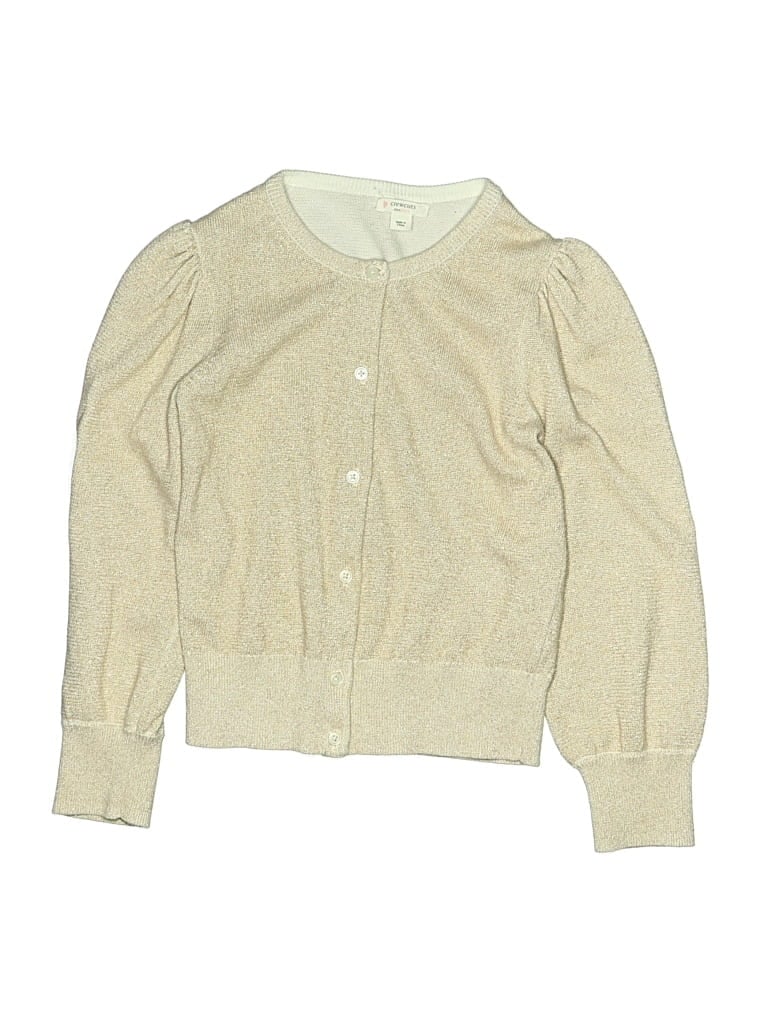 Pre-owned Crewcuts Kids' Cardigan Sweater In Tan