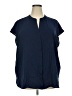 ELOQUII Blue Short Sleeve Blouse Size 22 Plus - photo 1