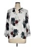 Daniel Rainn 100% Polyester Floral Silver 3/4 Sleeve Blouse Size XL - photo 1