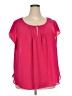 Roz & Ali 100% Polyester Pink Short Sleeve Blouse Size 3X - photo 1
