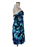 Intrigue 100% Polyester Tropical Blue Cocktail Dress Size 6 - photo 4