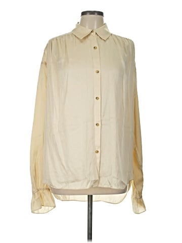 FRAME Long Sleeve Silk Top (view 1)