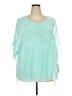 Ali Miles 100% Polyester Teal 3/4 Sleeve Blouse Size 3X - photo 1