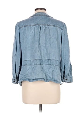 Lovestitch 3/4 Sleeve Button-Down Shirt (view 2)