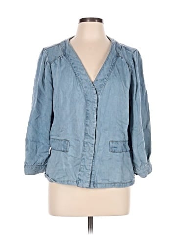 Lovestitch 3/4 Sleeve Button-Down Shirt (view 1)