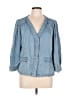 Lovestitch 100% Tencel Blue 3/4 Sleeve Button-Down Shirt Size L - photo 1