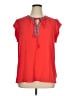 DR2 100% Polyester Red Short Sleeve Blouse Size XL - photo 1