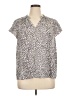 Nine West 100% Polyester Animal Print Silver Short Sleeve Blouse Size 1X - photo 1