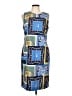 J. McLaughlin Print Blue Casual Dress Size 10 - photo 1
