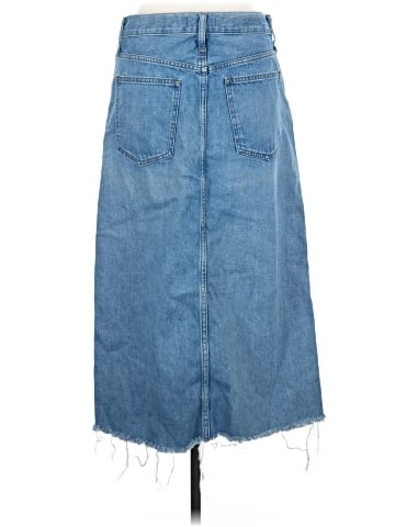 Madewell Rigid Denim A-Line Midi Skirt in Carrick Wash (view 2)