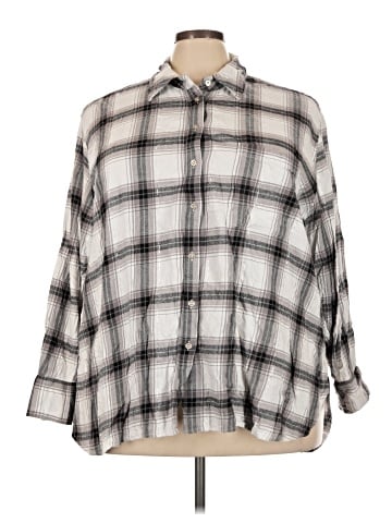 Lane Bryant 3/4 Sleeve Button-Down Shirt (view 1)