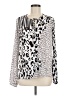 CAbi 100% Polyester Animal Print Silver Long Sleeve Blouse Size M - photo 1