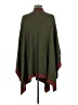 Talbots Solid Color Block Stripes Red Green Poncho One size - photo 2