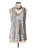 Etcetera Metallic Silver Sleeveless Blouse Size M - photo 1