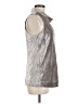 Etcetera Metallic Silver Sleeveless Blouse Size M - photo 4