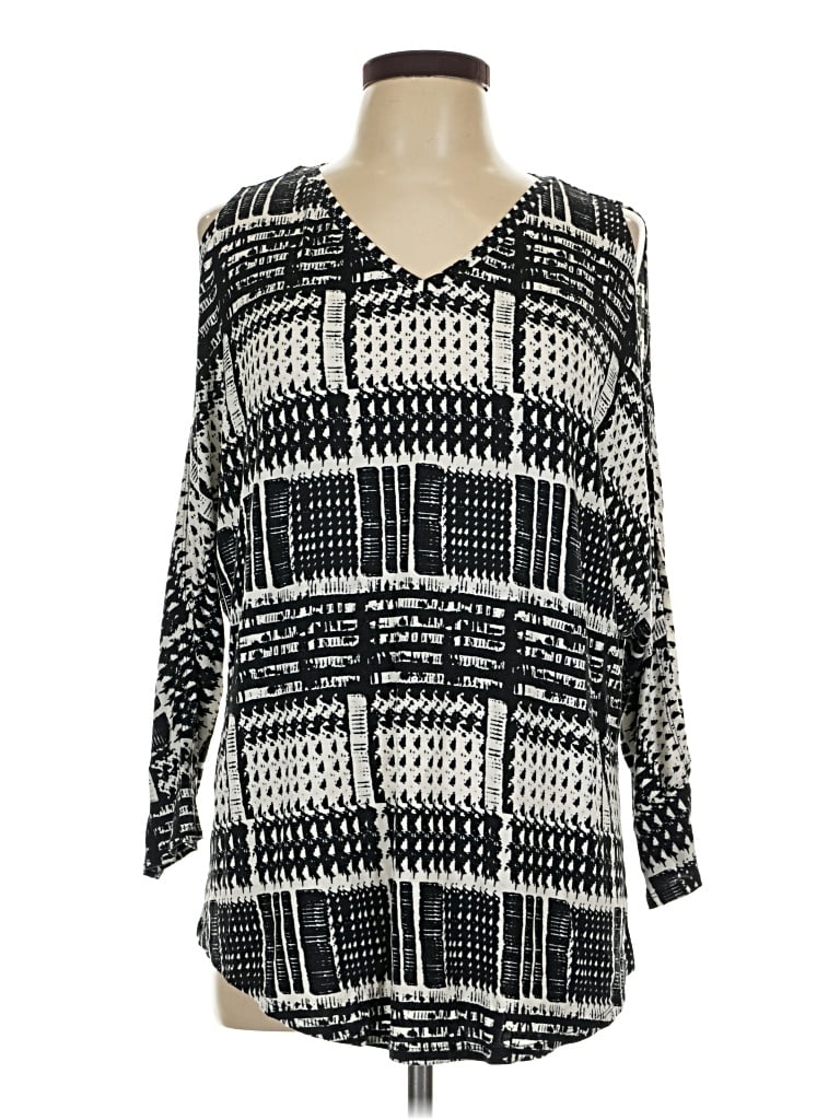 Pre-owned Cato Long Sleeve Blouse In Black