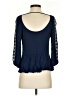Double Zero 100% Rayon Blue 3/4 Sleeve Blouse Size S - photo 2