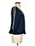 Double Zero 100% Rayon Blue 3/4 Sleeve Blouse Size S - photo 4