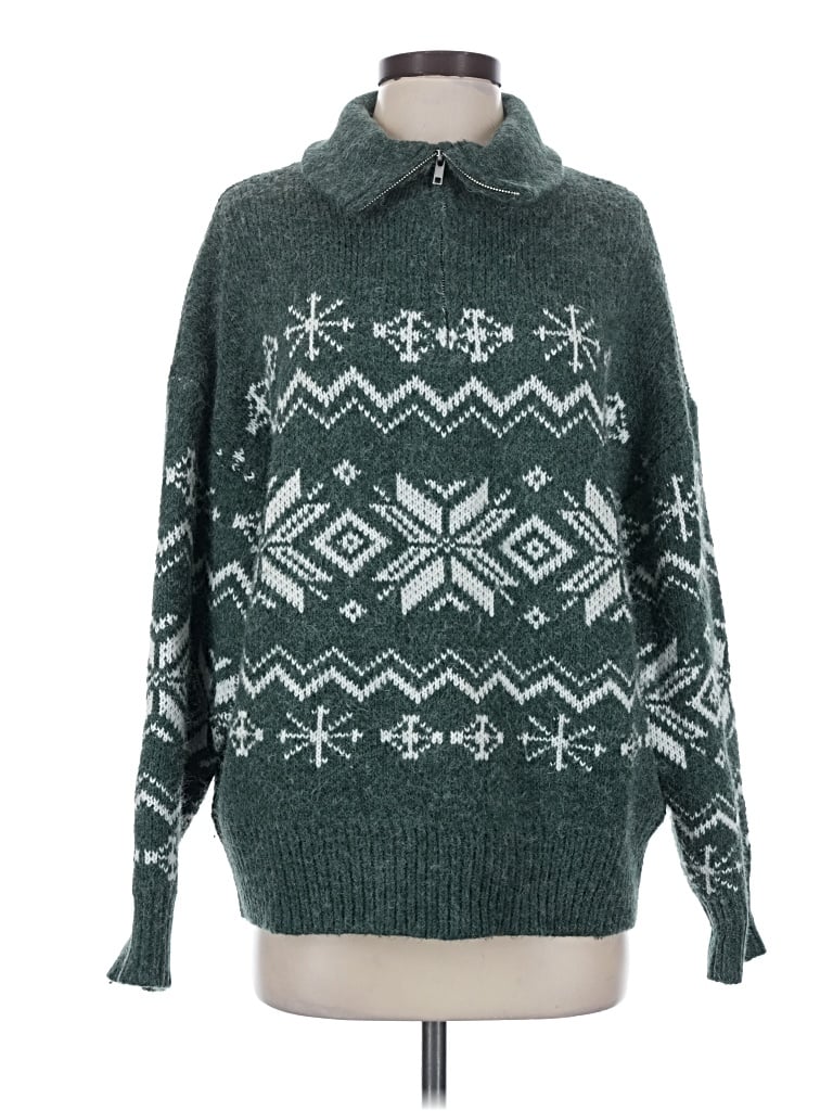 Pre-owned Altar'd State Pullover Sweater In Green