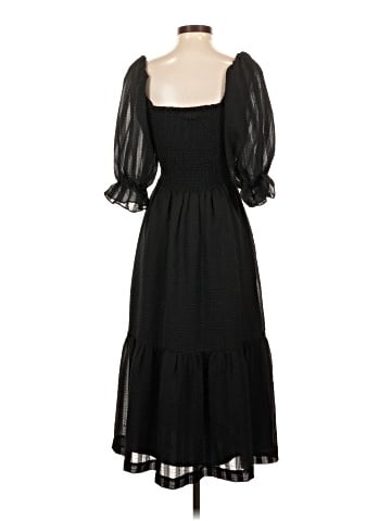 Madewell Lucie Elbow-Sleeve Smocked Midi Dress (view 2)