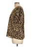 Adrienne 100% Polyester Animal Print Brown Short Sleeve Blouse Size L - photo 5