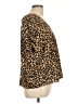 Adrienne 100% Polyester Animal Print Brown Short Sleeve Blouse Size L - photo 4