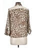Iz Byer 100% Polyester Animal Print Tan 3/4 Sleeve Blouse Size L - photo 2