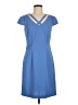 Connected Apparel Solid Blue Casual Dress Size 6 - photo 1