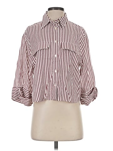 Zara 3/4 Sleeve Button-Down Shirt (view 1)