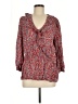 Chaps Red 3/4 Sleeve Blouse Size M - photo 1