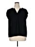 DR2 100% Polyester Black Short Sleeve Blouse Size XL - photo 1