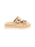 J/Slides 100% Leather Tan Sandals Size 8 1/2 - photo 1