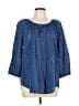 Chaps Blue 3/4 Sleeve Blouse Size L - photo 1