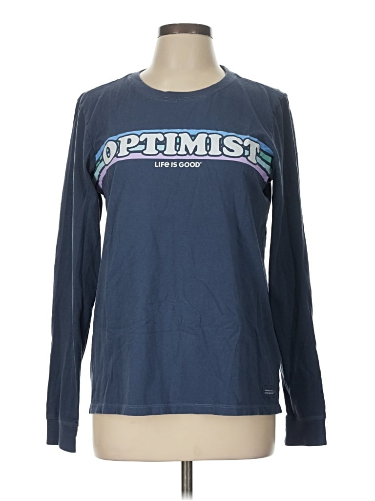 Pre-owned Life Is Good Long Sleeve T-shirt In Blue