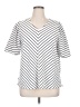 Cable & Gauge Stripes White Short Sleeve Top Size 1X - photo 1
