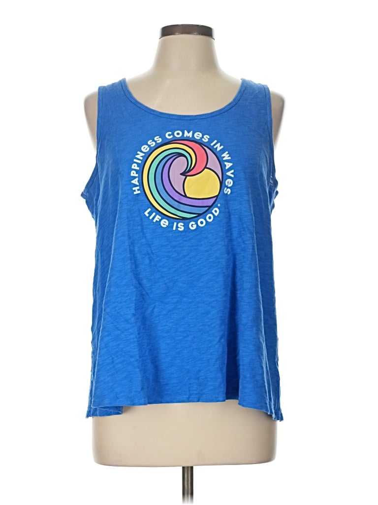 Pre-owned Life Is Good Sleeveless T-shirt In Blue