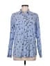 Express Print Blue Long Sleeve Blouse Size M - photo 1