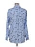 Express Print Blue Long Sleeve Blouse Size M - photo 2