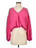 Shoedazzle 100% Polyester Pink Long Sleeve Blouse Size S - photo 1