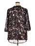 Eyeshadow 100% Polyester Floral Black 3/4 Sleeve Blouse Size 2X - photo 2