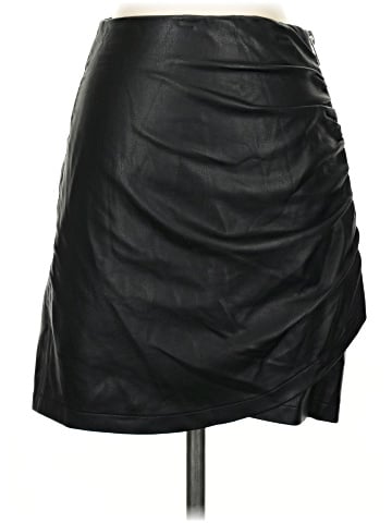 Zara Basic Faux Leather Skirt (view 1)
